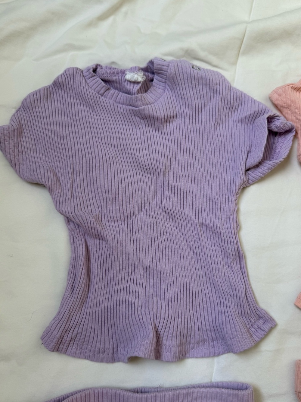 Ribbed Pastel Two-Piece Sets — Lavender & Pink - Picture 4 of 8